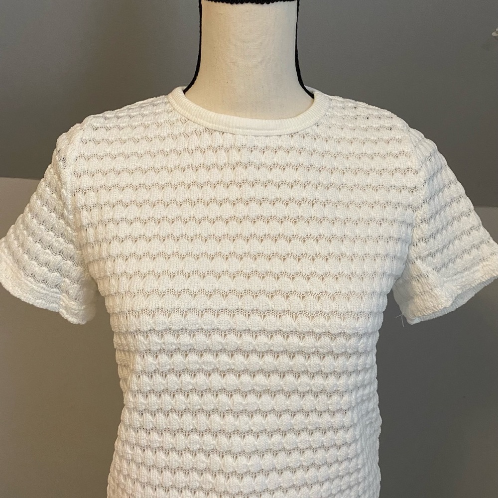 Zara Women’s White Lace Crochet Top Size M Short S